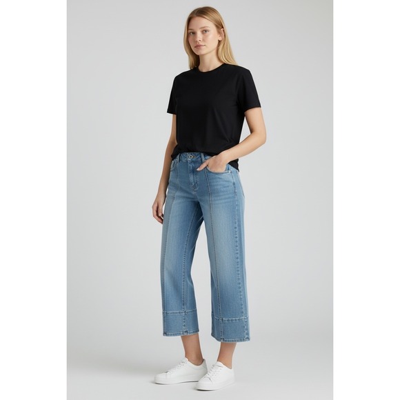 Jaded London Pants - Jaded‎ London Capri Fit Light Wash Denim Jeans W30 Cropped Wide Leg NEW